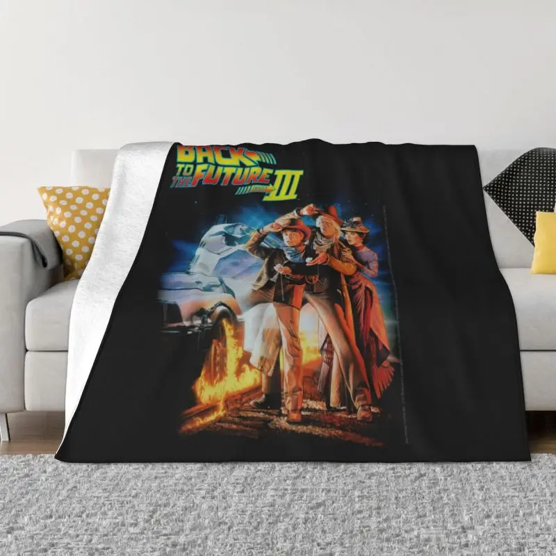 

Back To The Future Blanket Fleece Flannel Marty Mcfly Delorean Time Travel 1980s Movie Throw Blankets Sofa Travel Spring Autumn