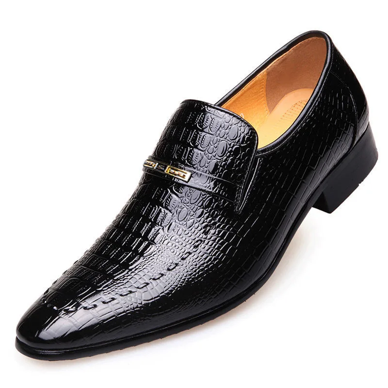 

Leather Shoes Mens PU Luxury Crocodile Pattern Men Business Dress Shoes Casual Social Shoe Male Wedding Footwear Zapatos Hombre