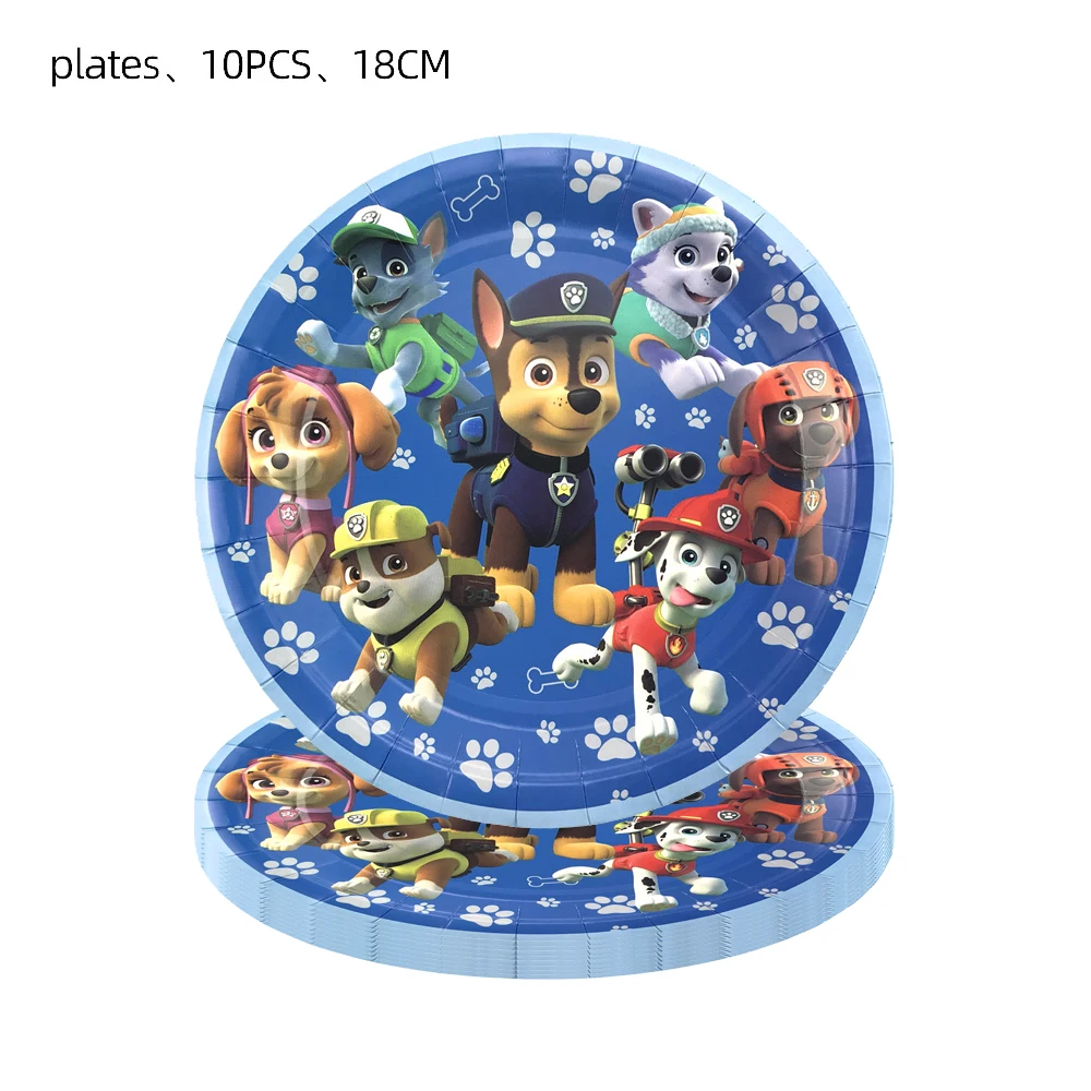 Купи New Paw Patrol Boy Girl Birthday Party Decoration Disposable Tableware Paper Plate Baby Shower Pink Lovely Dinner Plate Supplies за 135 рублей в магазине AliExpress