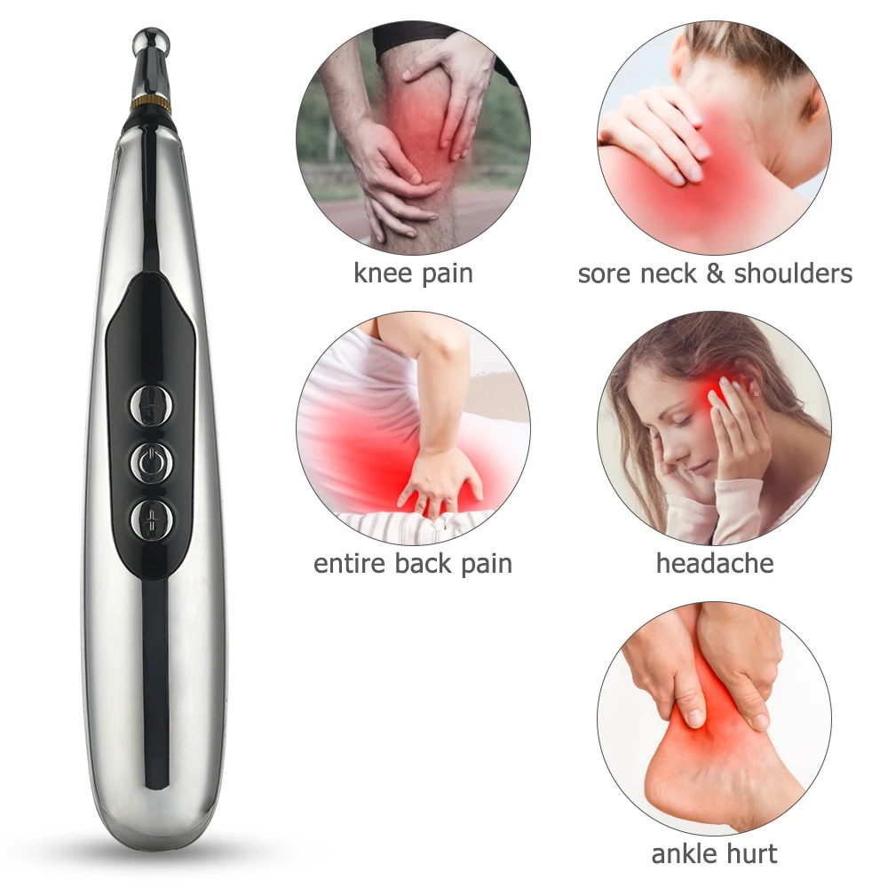 

3 Heads Electric Acupuncture Pen USB Rechargeable Laser Therapy Foot Facial Body Massager Relief Pain Node Point Massage Tools