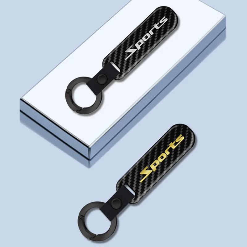 

Car Key Chain Racing Sport Logo Key Ring Carbon Fiber Resin Metal Cover Keyring For Toyota Honda Nissan Favorit Accessories