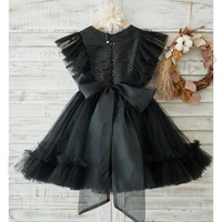 black puffy princess dress tulle girl birthday dress sequins flower girl dress child dress first communion baby girl gown