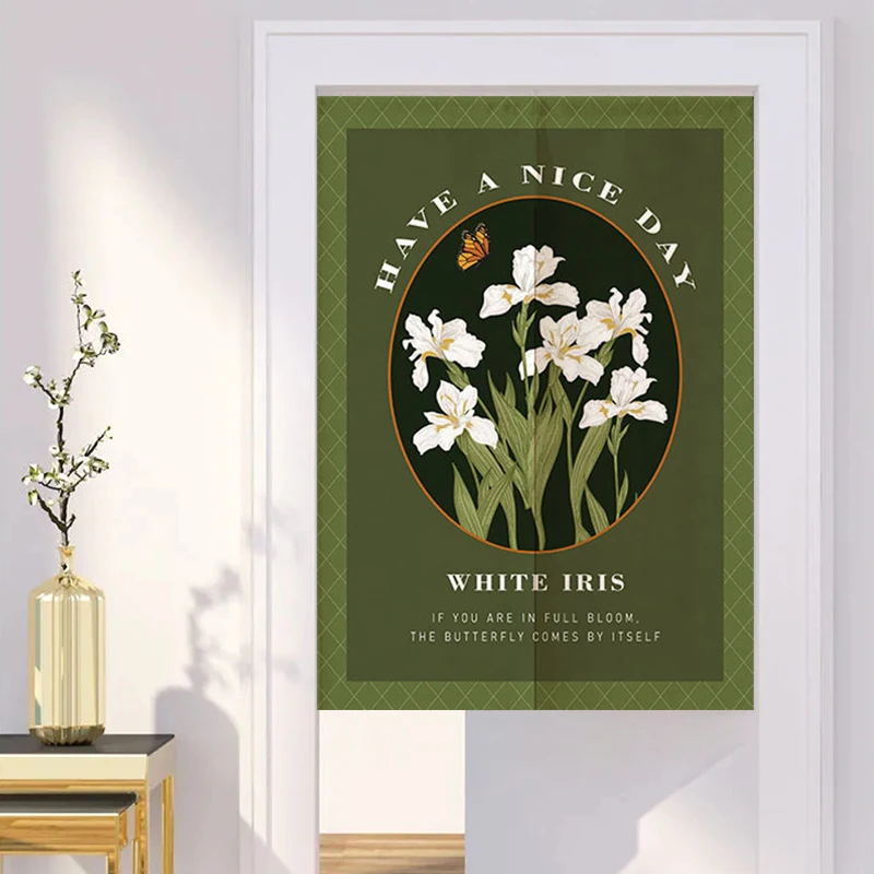 

Скандинавские дверные занавески в стиле Instagram, подвесные занавески для спальни, кухни, входа, кафе, цветочный принт, перегородки, декор для гостиной