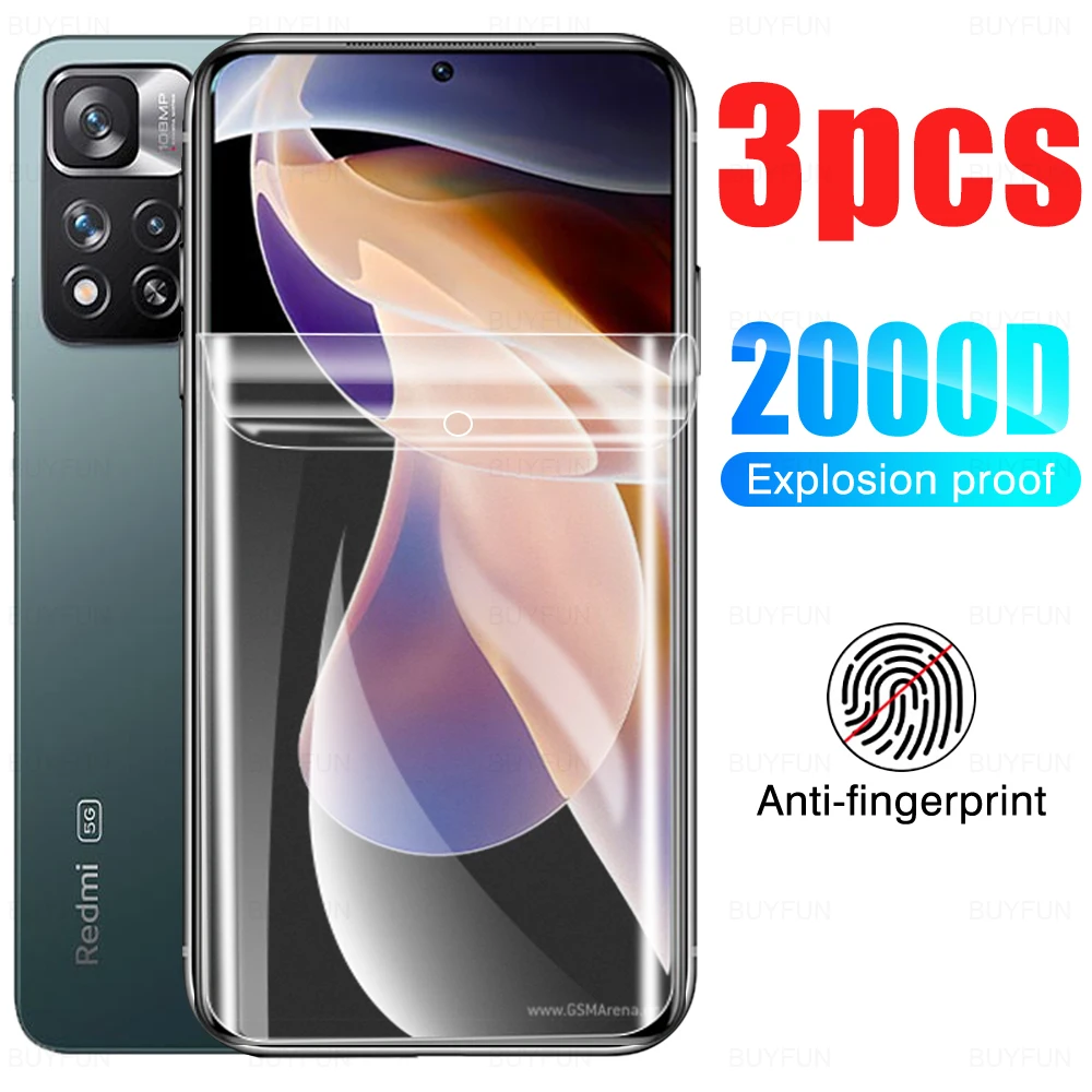 

3 шт. матовая Гидрогелевая пленка с защитой от отпечатков пальцев для Xiaomi Redmi 10 10X 9A 9C 9I 9T защита для экрана Note11 11 11S 11Pro 11Pro Plus5G 11T