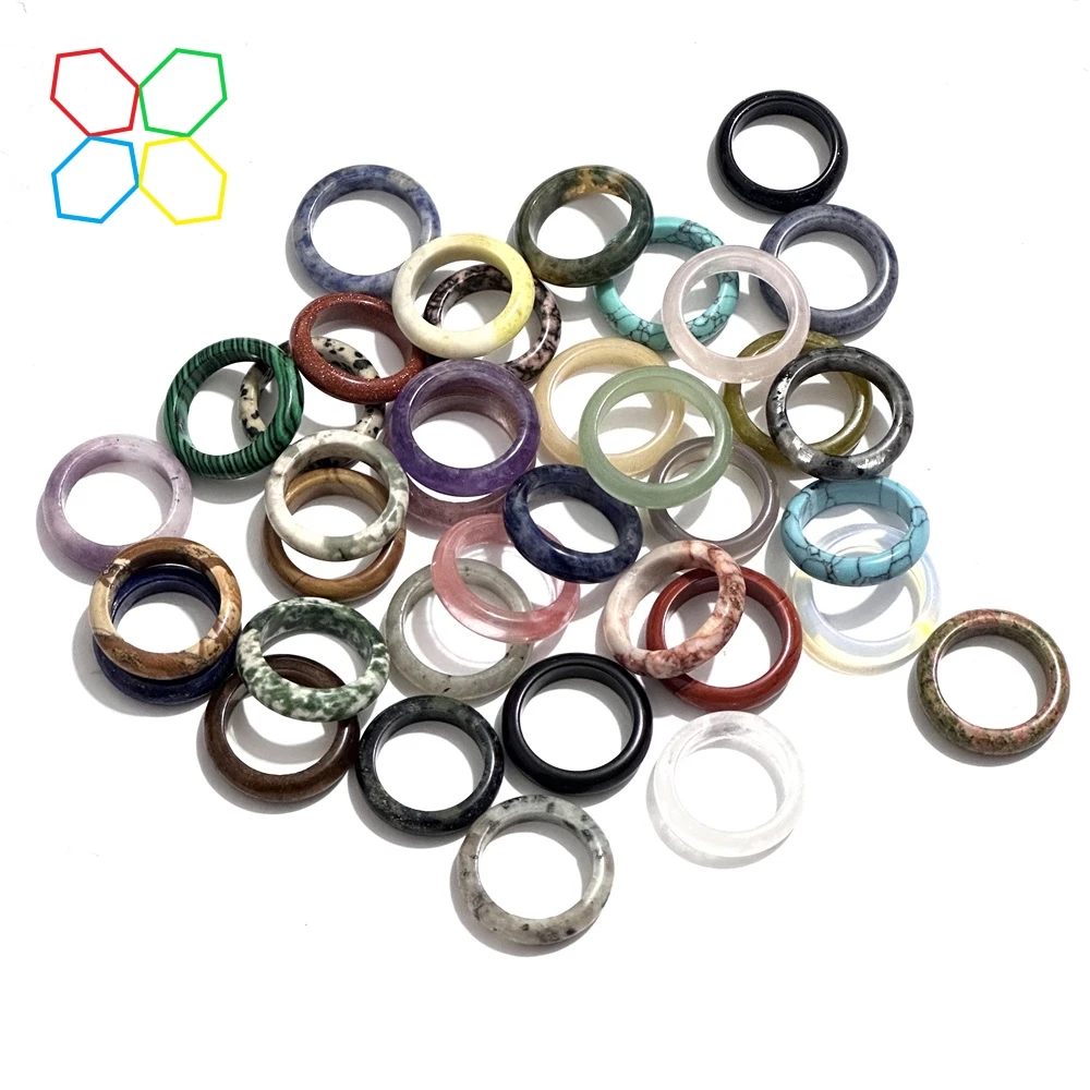 Кольца унисекс из натурального камня диаметром 17/18/19/20 6 мм