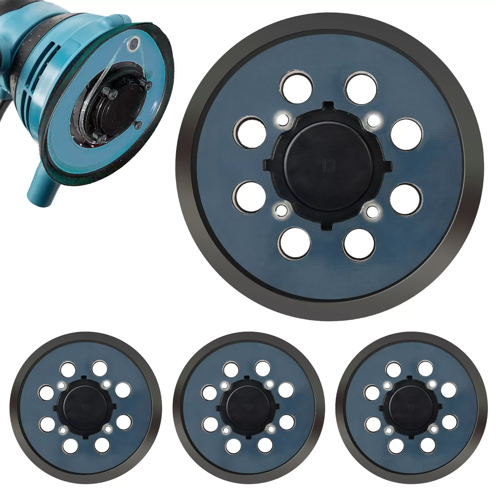 

5Inch 125mm 8 Holes 4 Nails Backing Pad Hook & Loop Sanding Pads For fits Air Sander Sander Polisher Tools