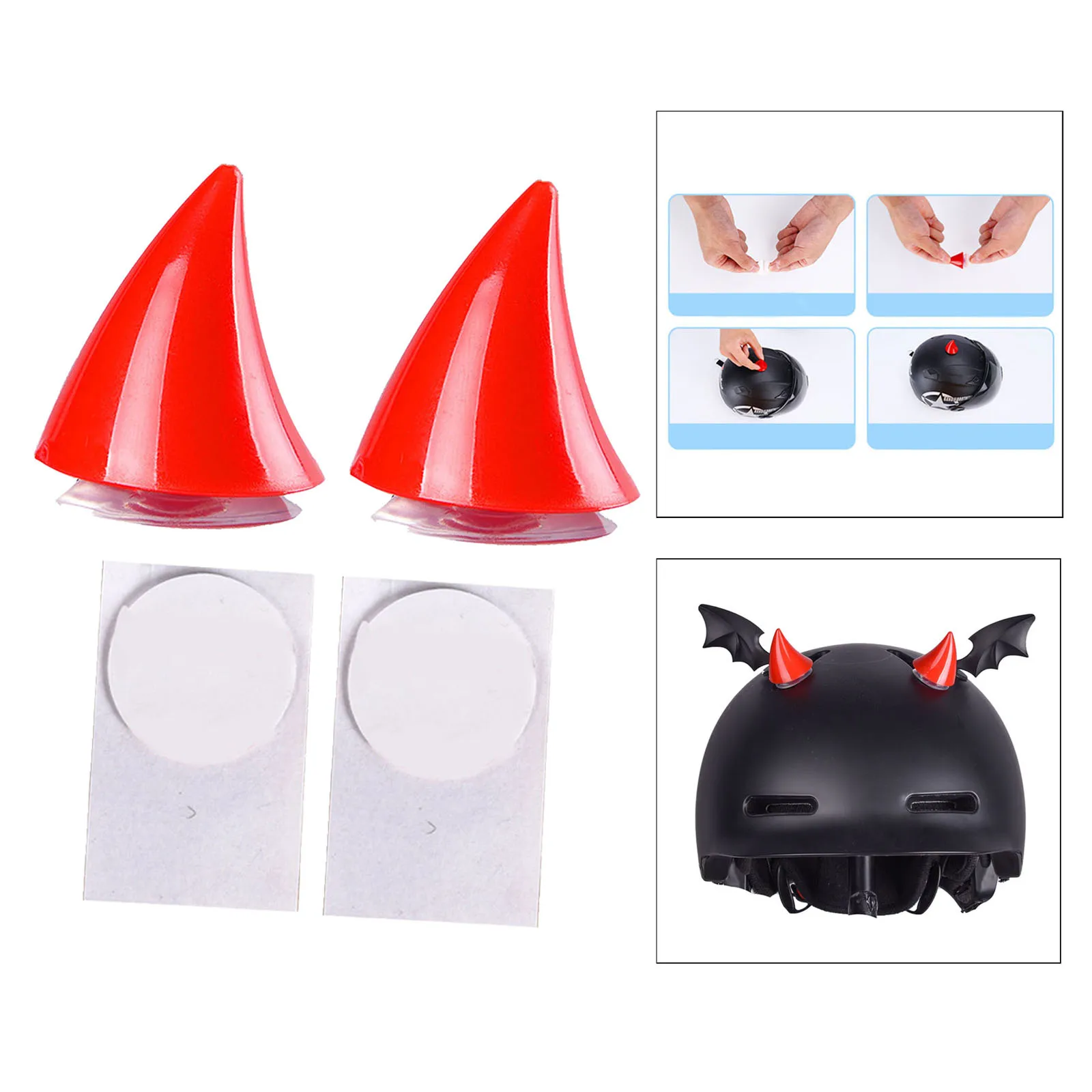 

2Pcs Car Motorcycle Helmet Devil Horn Styling Decoration Sticker Accessorie 3D Devil Horn Stickers Headwear Accessory