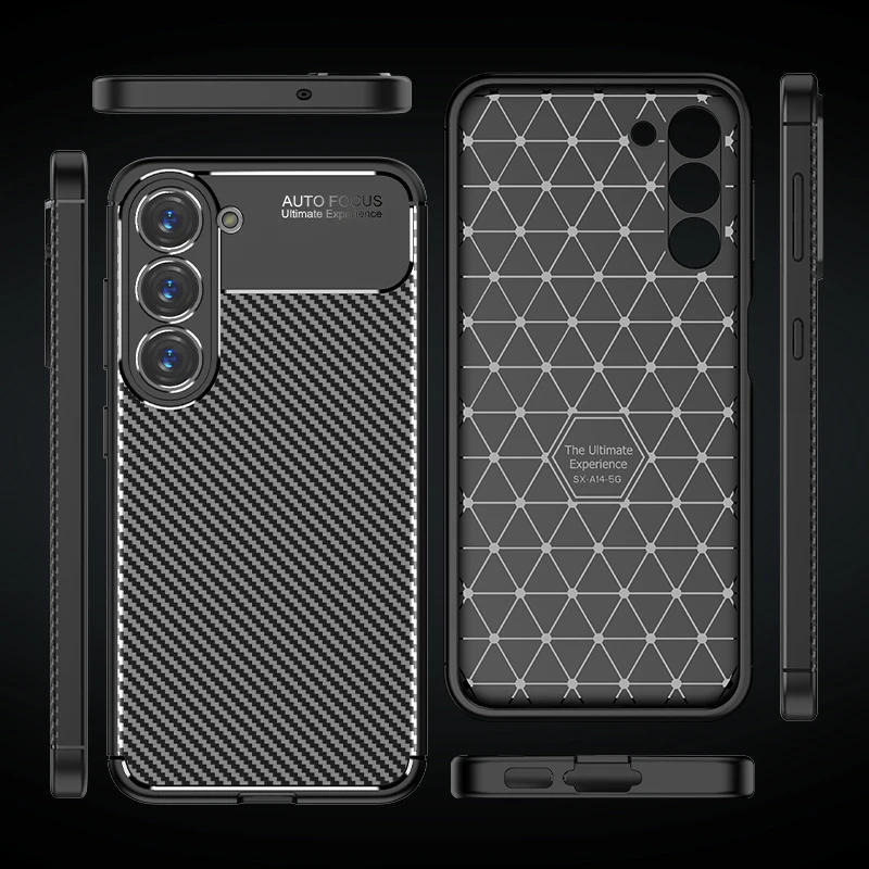 For Samsung Galaxy S23 Plus Case Samsung Galaxy S23 Plus Cover Soft Luxury Business Carbon Fiber Case For Samsung S23 Plus
