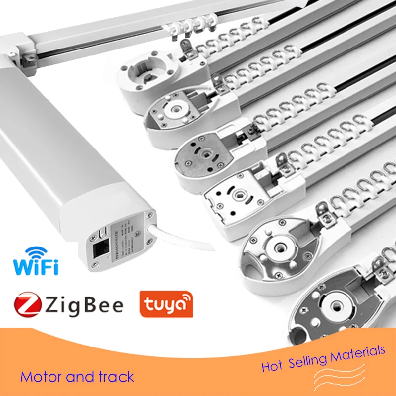 

Aluminum alloy super silent custom electric curtain track graffiti ZigBee, graffiti WiFi curtain motor curtain track control sys