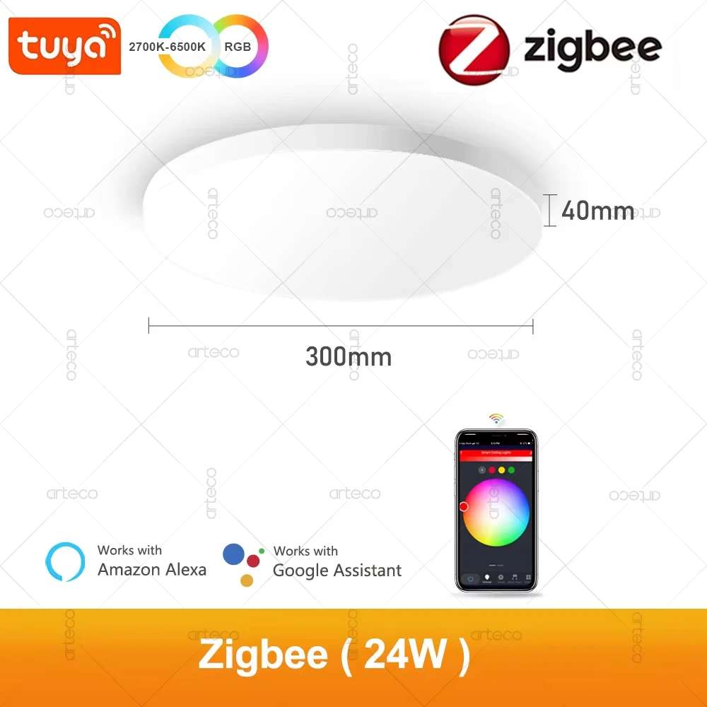 

arteco RGB Потолочный светильник 24W/40W Zigbee