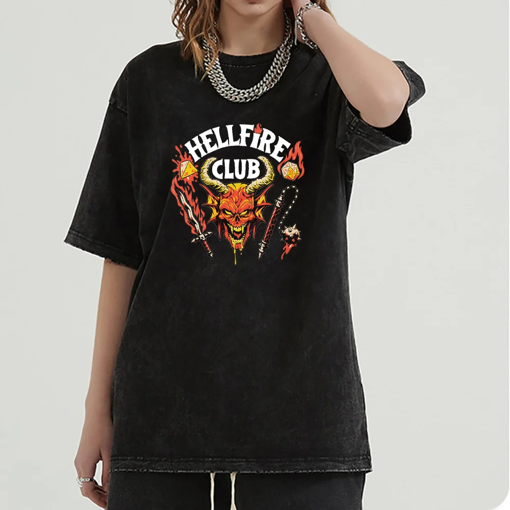 

Short Sleeve Cotton T-Shirt Round-neck T Shirt Trendy Retro Tops Unisex Y2k Garment Printed Loose Shirts Streetwear Male Female