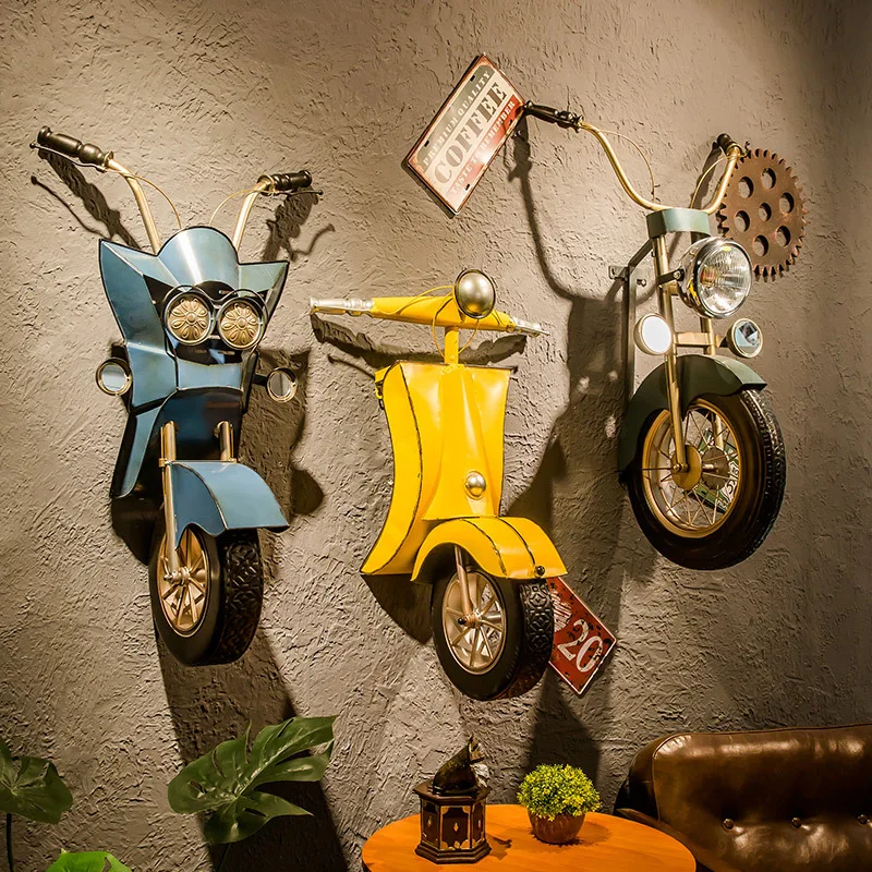 

Трехмерное настенное украшение для мотоцикла в стиле ретро индастриал, Настенное подвесное украшение для бара, магазина, ресторана