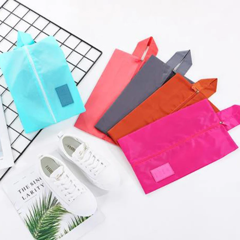 

Travel Shoe Bags Portable Waterproof Travel Shoe Storage Bag Polyester Zippers Dustproof Covers Shoes Organizer Storage Bags