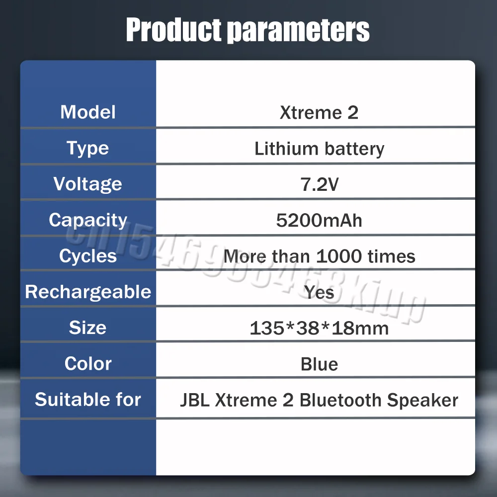 Аккумулятор литиевый для JBL Xtreme 2 JBLXTREME2BLKAM 7 в 5200 мАч |