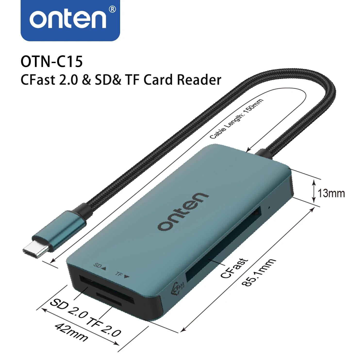 ONTEN оригинальное устройство для чтения SD-и TF-карт памяти TYPE C TO CFast 2 0