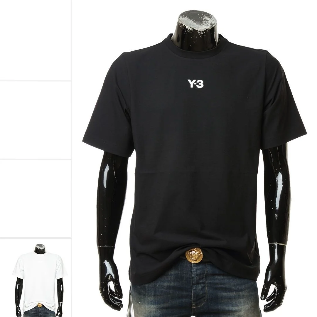 

Yohji Y-3 Yamamoto 23SS Y3 Letter Solid Simple Top Men's Cotton Short Sleeve Round Neck T-shirt HG6091 luxury brand high quality