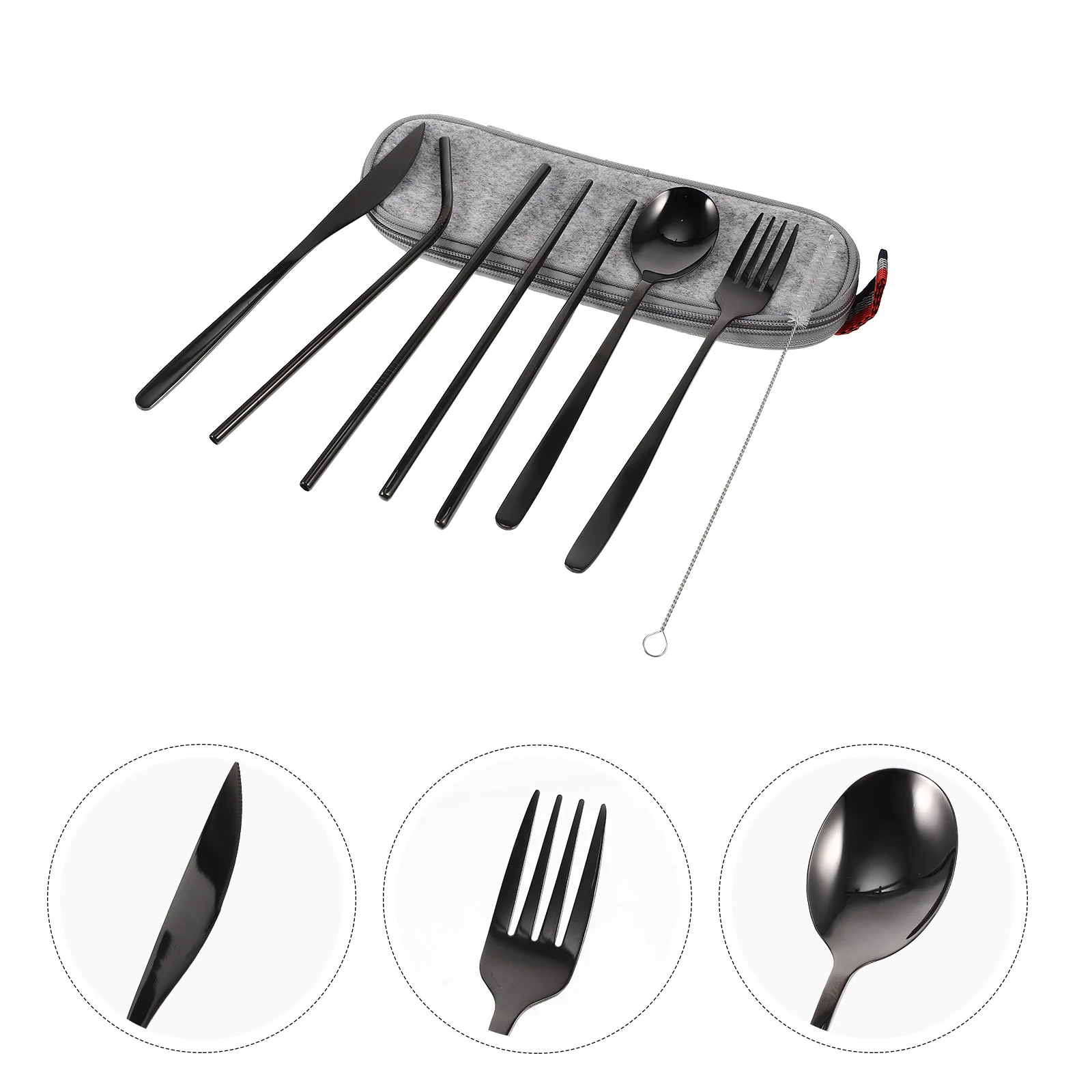 

1 Set Outdoor Tableware Portable Utensil Kit Portable Tableware Portable Spoon Fork Camping Dinnerware