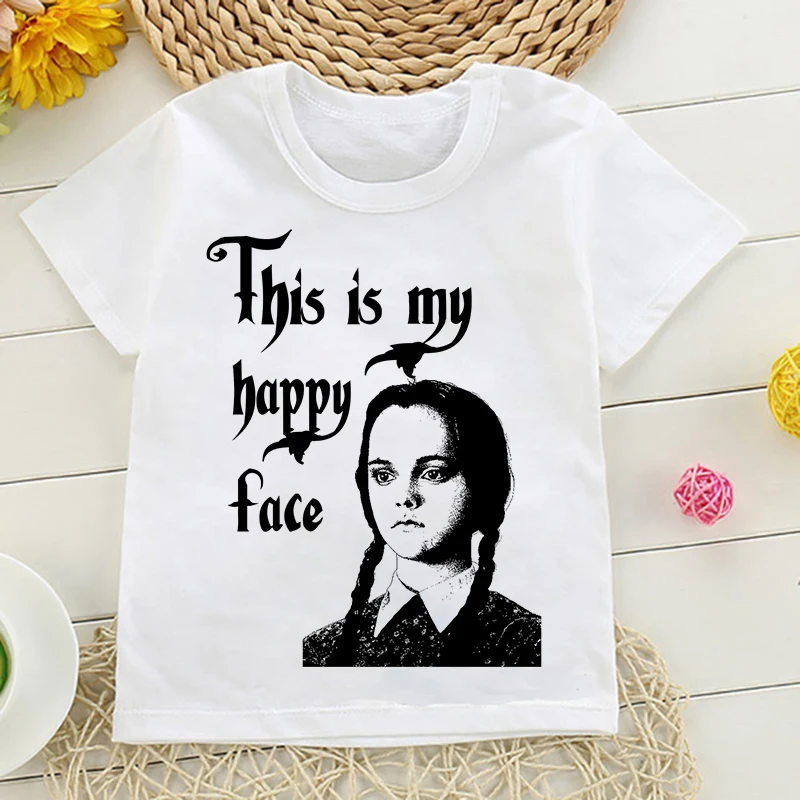 

Tshirt Wednesday Addams Children T-Shirt I Hate People Cartoons Clothes Kid Girl Boy Nevermore Academy T Shirt Baby Casual Top