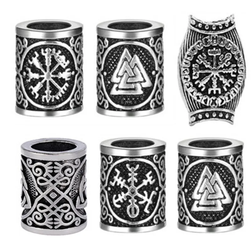 

1-5pcs Viking Rune Hair Beard for Hair Braid Jewelry Making Hair Beard Crafts Jewelry DIY Large Hole Bead Accessories