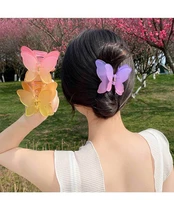 women hair claw butterfly hairpin clips gradient tie dye colored hair styling tools barrettes women girls hair accessories 2022