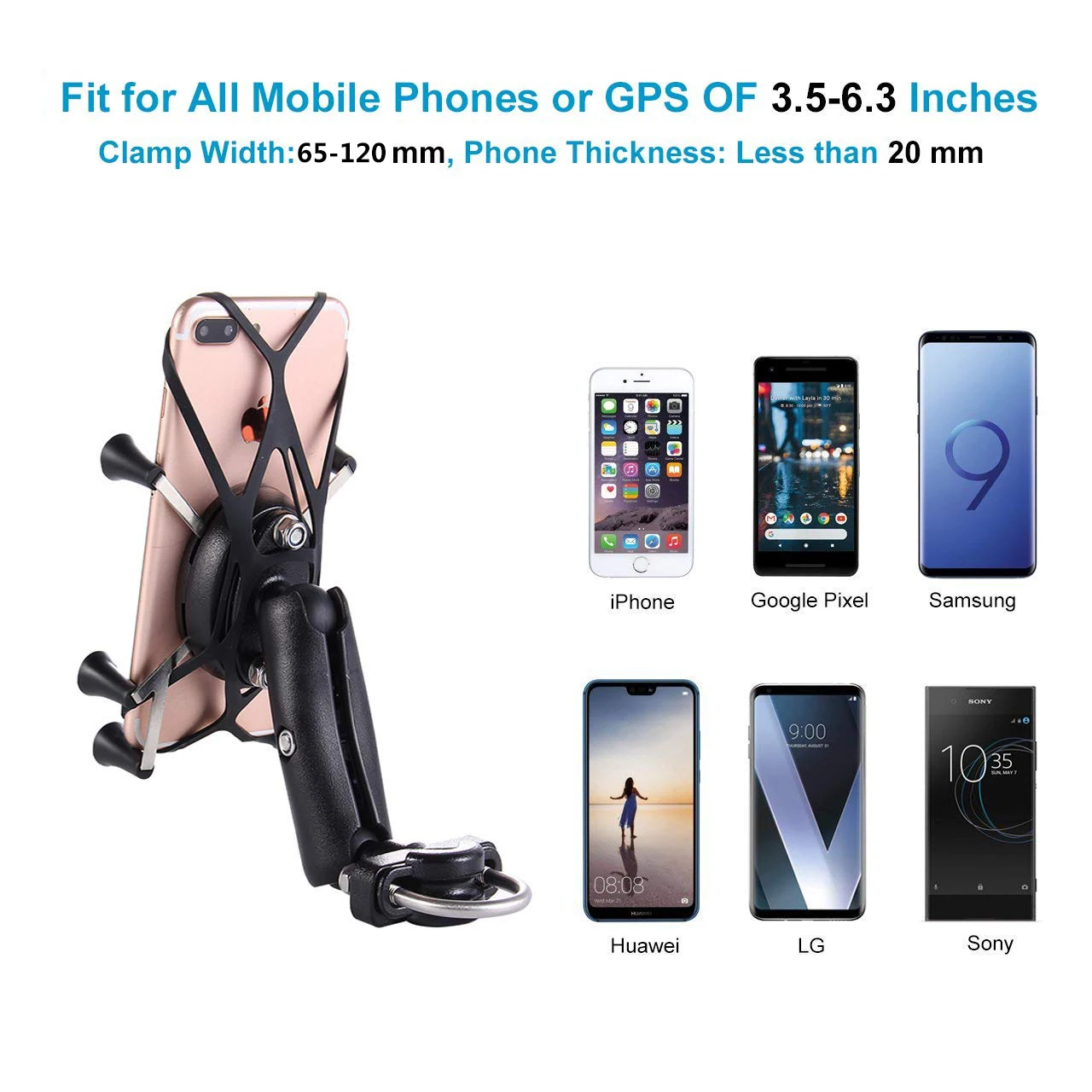 XMXCZKJ Motorcycle Handlebar Phone Mount Holder Bike Mobile Cell Phone Holder Smartphone Support for Iphone 11 Xiaomi Huawei