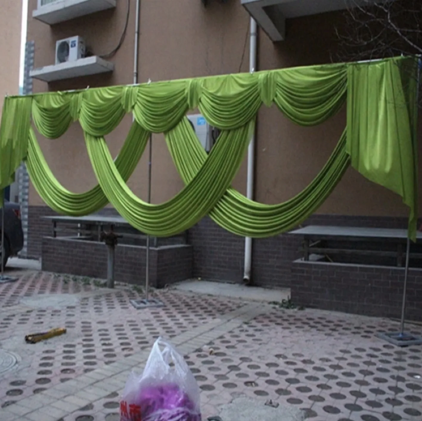 6 м/20 футов свадебная вечеринка фон занавеска Swag ледяной шелк событие банкет