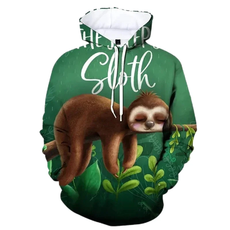 Funny Animal Sloth Graphic Sweatshirts Cute Bradypod 3D Printed Hoodies For Men Clothes Casual Women Hoody Streetwear Kid Tops