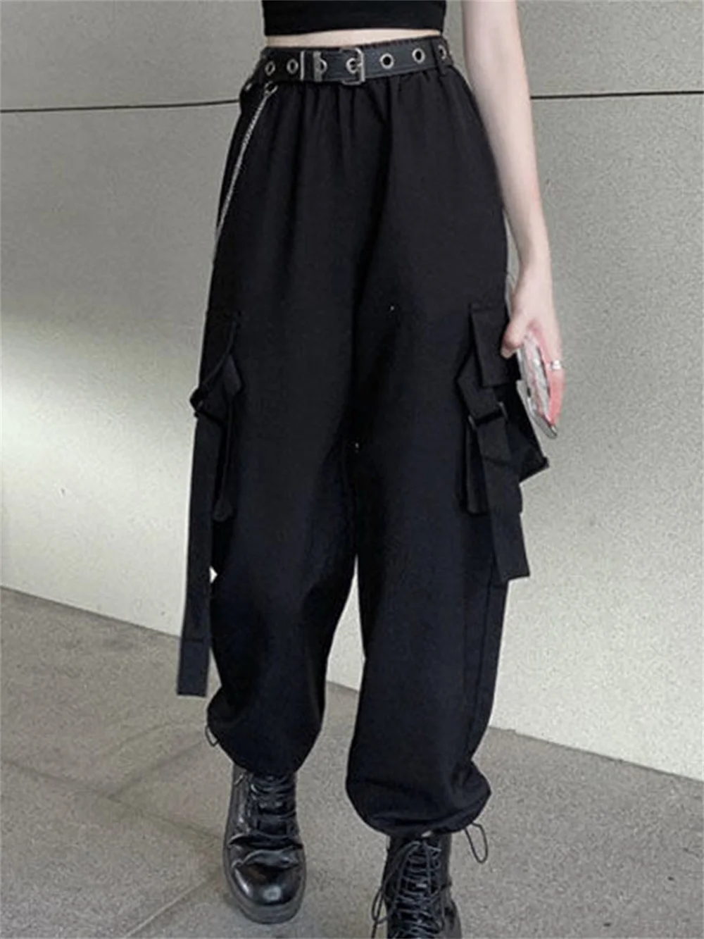 Alt Techwear Gothic Cargo Pants Punk Black Gary Overalls 90s Kpop Harajuku Hippie Trousers Cyber Y2k Cloth Emo Fairycore Clothes