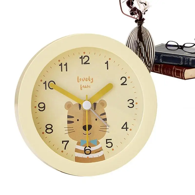 

Alarm Clock For Kids Silent Sweep Seconds Nap Timer Cartoon Small Alarm Clock With Light Without Ticking Loud