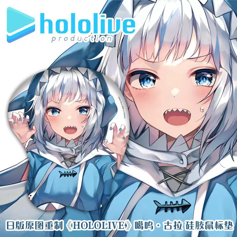 

3D коврик для мыши с аниме Hololive Vtuber Gawr Gura, коврик для мыши на запястье