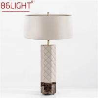 86light postmodern table lamp fashion led desk light leather simple for home bedroom living room decor
