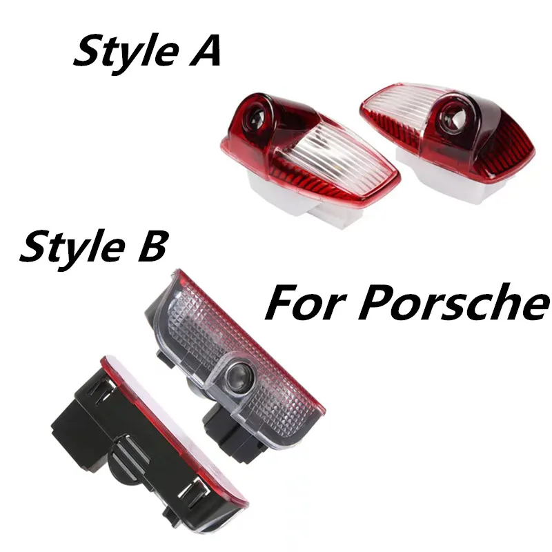 

LED Car Logo Projector Lamp Door Shadow Light Decoration For Porsche Cayenne Boxster Macan 911 Cayman Panamera S3 S4 Car Goods