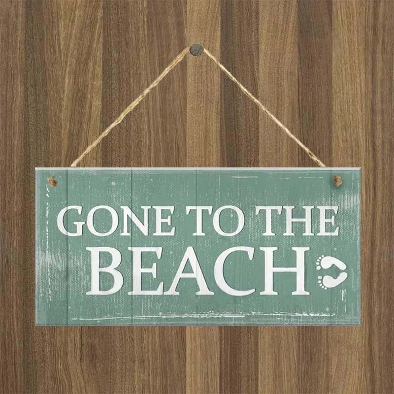 

"Gone To The Beach "Wooden Hanging Plaque Home Decoration