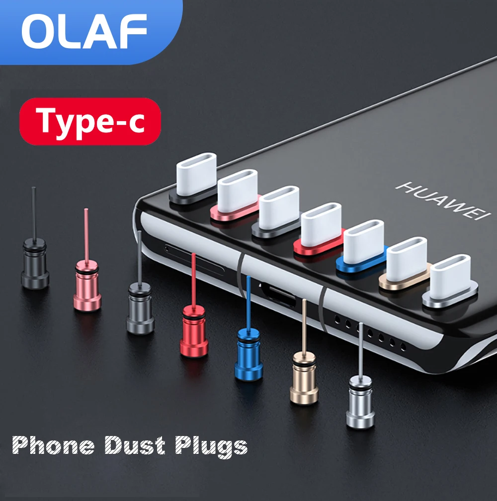 Type C Plug Dust Plug 3.5mm Earphone Jack Sim Card  USB Type-C Anti Dust Plug For Samsung S10 S9 S8 Note 8 9 Huawei P10 P20 P30