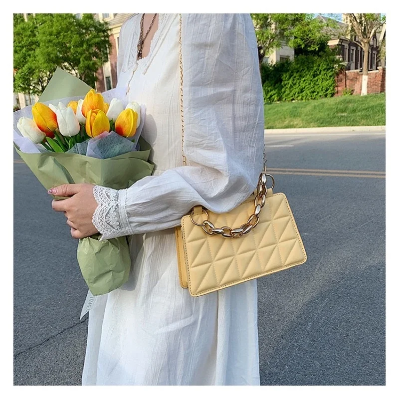 Girl's PU Leather Messenger Ba Woman Solid Color Tote Bag Women's Small Shoulder Bag