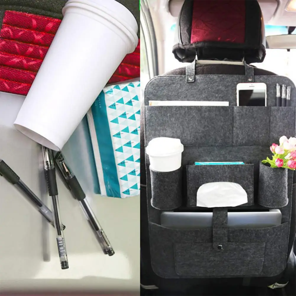 

Seat Back Storage Bag Durable Multiple Pockets Washable Car Seat Back Hanging Storage Bag Vehicles Supplies