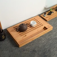 solid wood kungfu tea cup tray reservoir table rectangular tea tray japanese drainer bandeja madeira tea ceremony set ob50cp