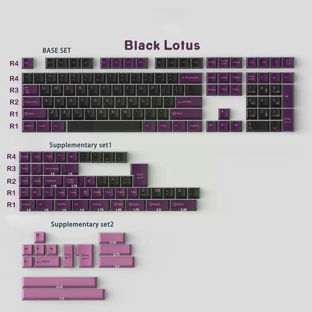 

For Gmk Black Black Black Purple Abs Two-color Molding Original Board 167- Mechanical Height Cap M2v5