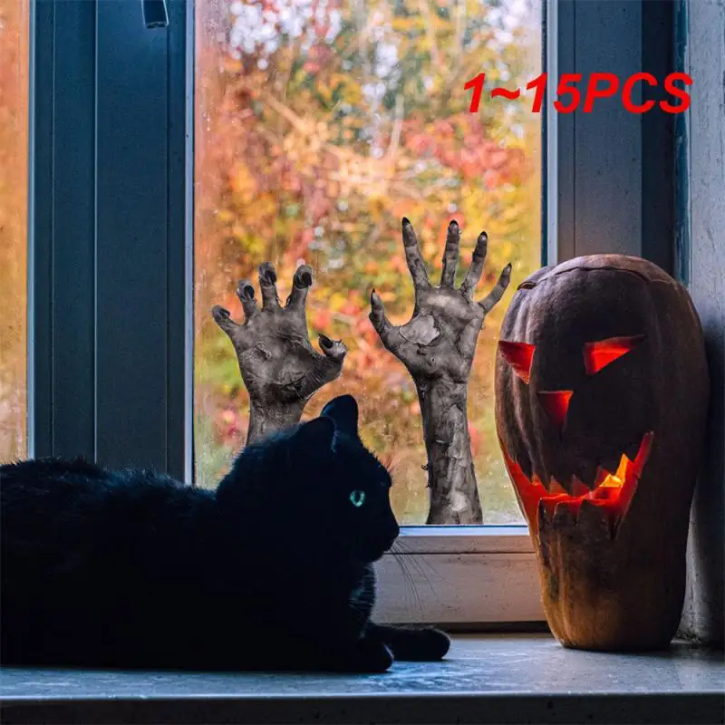 

1~15PCS Halloween Ghost Hand Wall Sticker 3D Scary Ghost Hand Horror Decoration Removable Self-adhesive PVC Wall Stickers Window