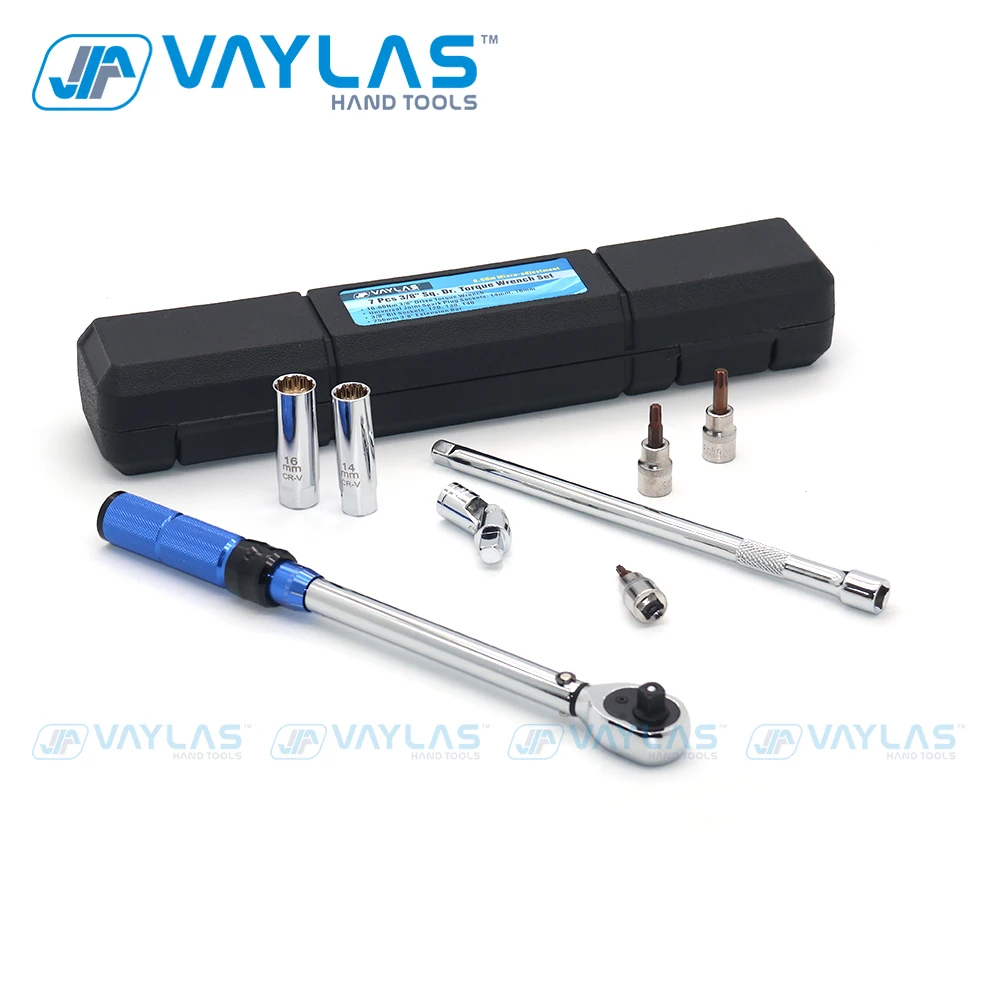 Vailas-Juego de llaves dinamométricas N.m para bujías, herramientas de reparación de automóviles, llave dinamométrica de clic con enchufes de bujía de 14mm y 16mm, 8 piezas, 10-60