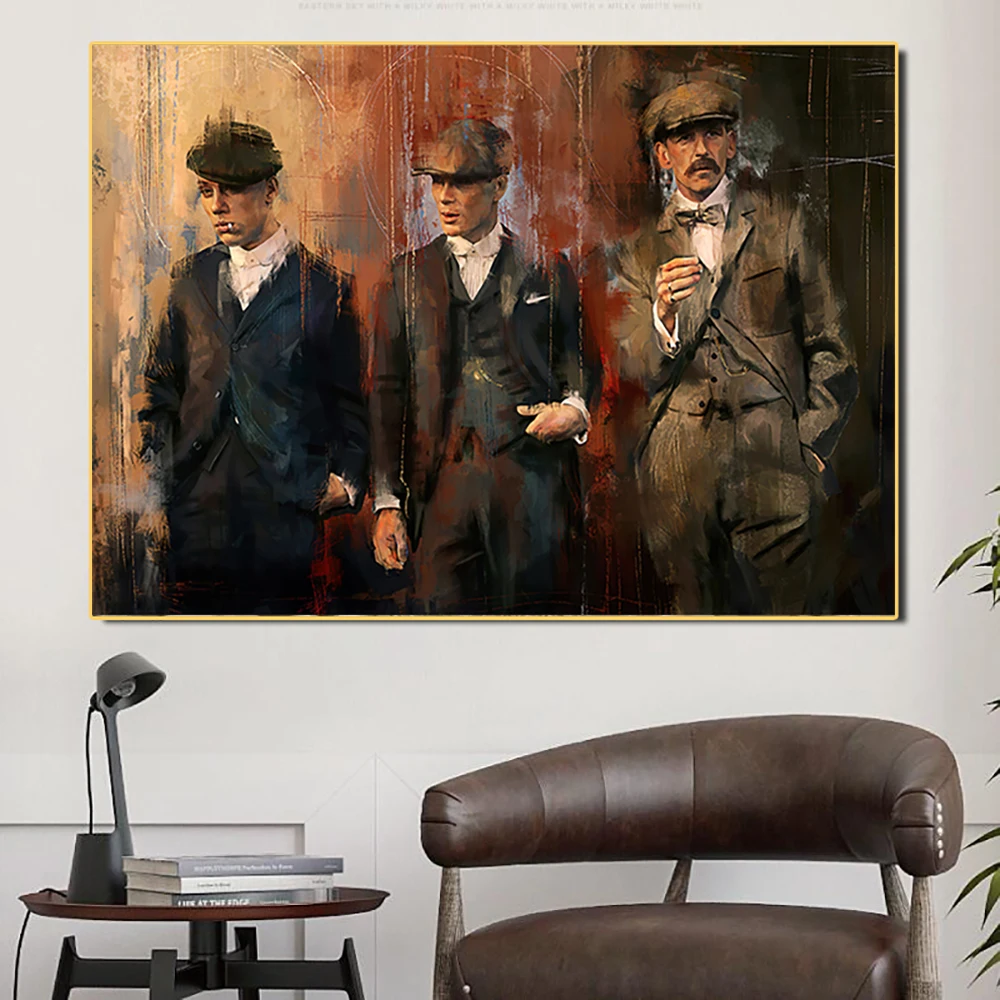 

Peaky Blinders Movie TV Art Posters Paintings Tommy Shelby Vintage Portrait Canvas Poster Print Nordic Wall Decoration Cuadros