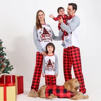 2022 Boys&Girls Family Pjs For Christmas Pajamas For Kids Red Tartan Sleepwear for Boy Pijamas Plaid Long Sleeve Print Nightwear