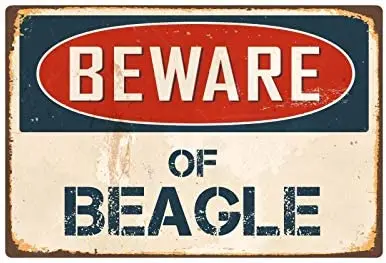 

Остерегайтесь винтажного винилового знака Beagle 8x12
