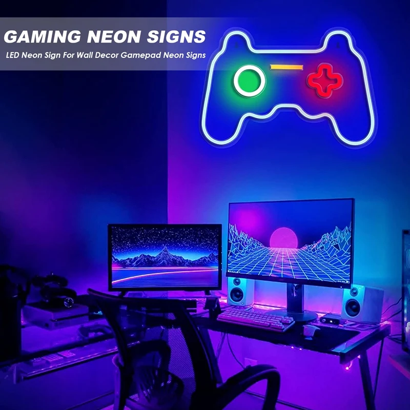 

AT35 Game Neon Lights Signs LED Neon Sign For Wall Decor Gamepad Neon Signs For Bedroom Children Gaming Zone Party Decoration