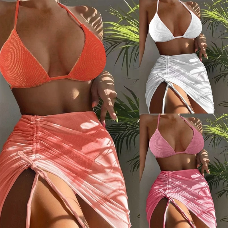 

Женский эластичный купальник, сексуальный купальный костюм, комплект пляжной одежды, однотонный купальник