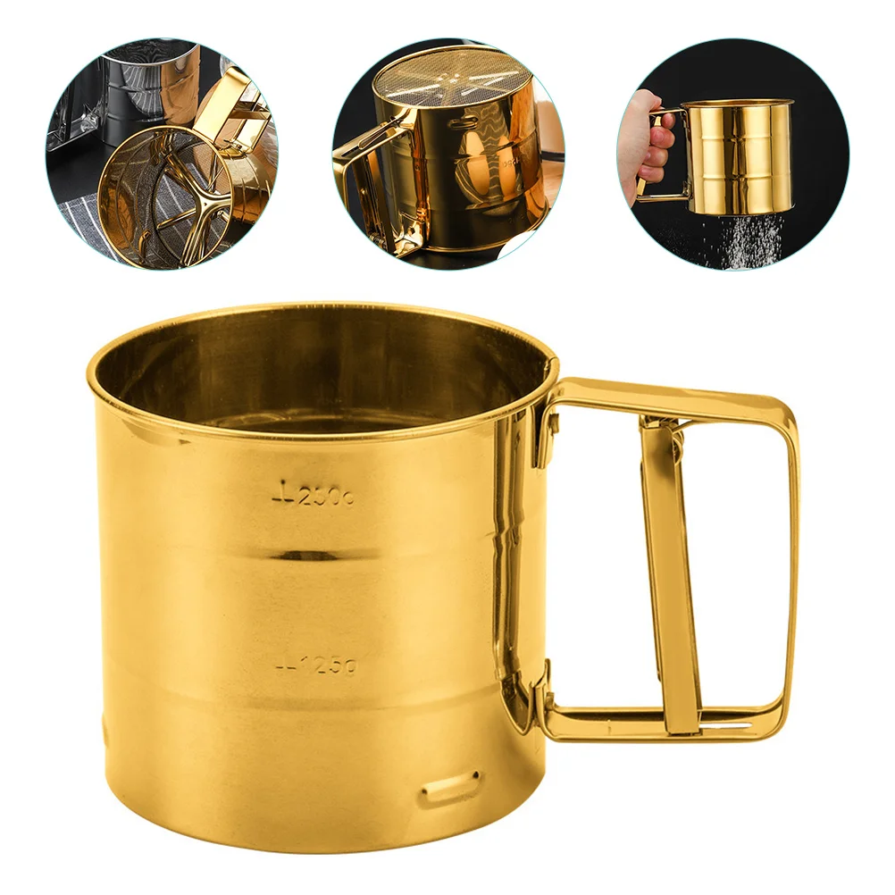 

Sifter Flour Sieve Stainless Steel Round Mesh Metal Handheld Fine Cake Baking Sifters Hand Kitchen Strainer Shaker Cup