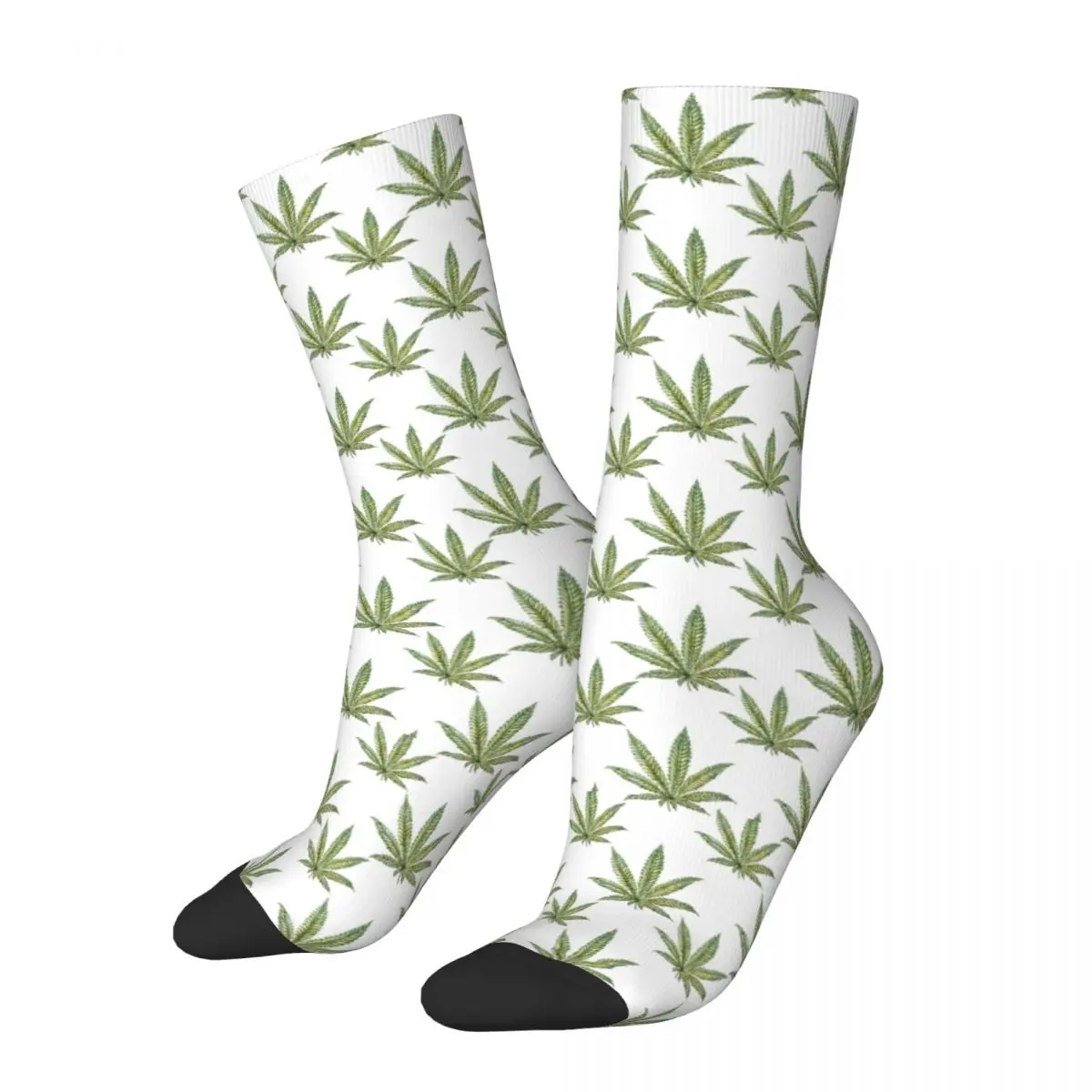 

Hemp Leaf Socks Men Women Polyester Casual Natural Plant Socks Novelty Spring Summer Autumn Winter Middle Tube Stockings Gift