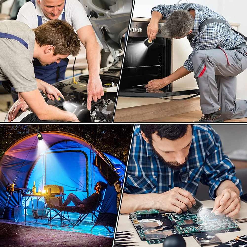 

Многофункциональный USB Перезаряжаемый COB светодиодный фонарик, портативный IPX4 Водонепроницаемый 8 режимов Карманный аварийный безопасный ...