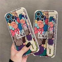 gloomies bear art oil painting phone case for iphone 13 12 11 pro max xr xs max 8 x 7 2022 cartoon luxury couple anti drop cover