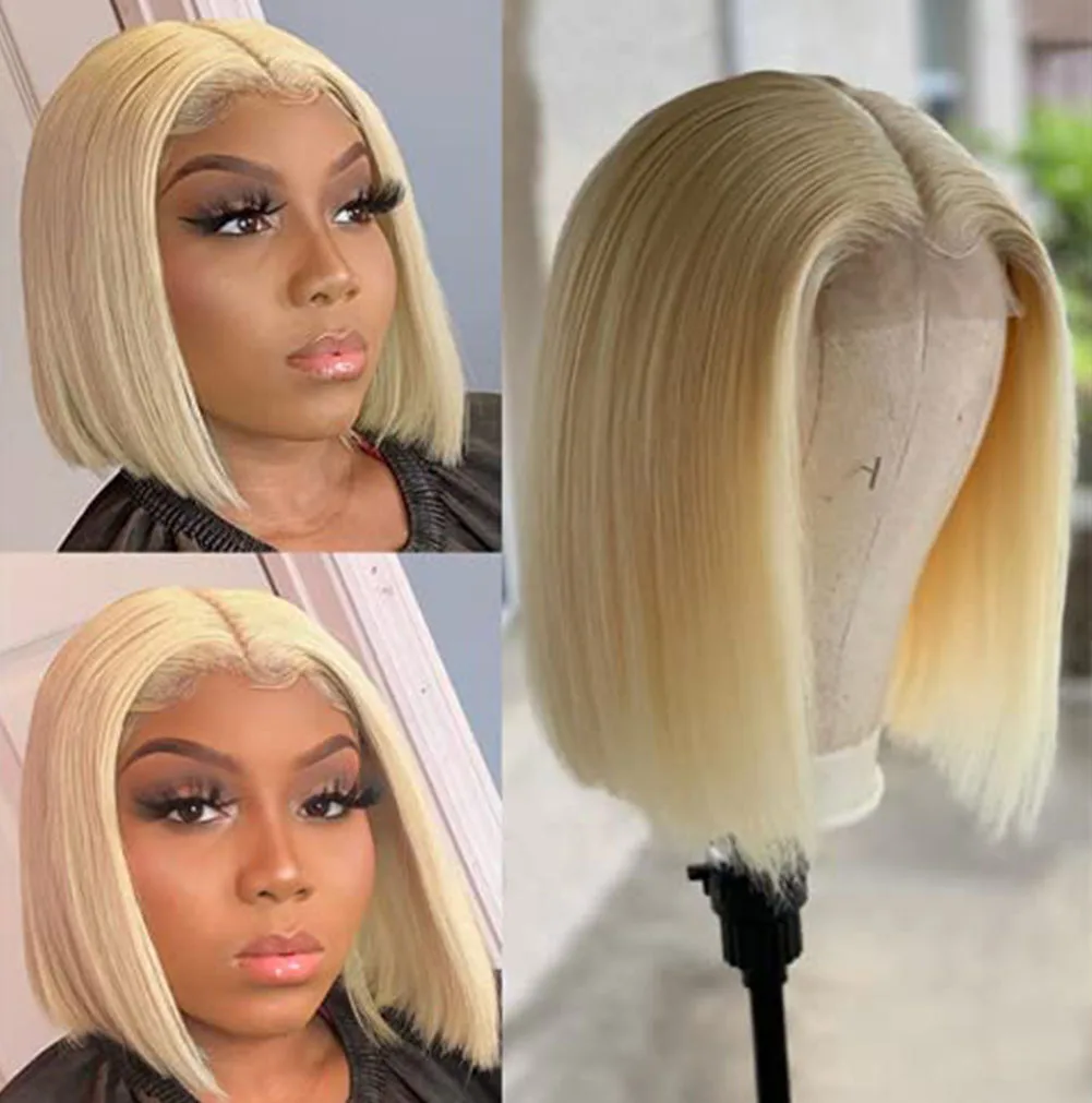 

Short Bob Lace Front Wigs Fashion Blonde Straight Lace Front Wig Cheap Women's Wigs Synthetic Natural Glueless Hair Wig
